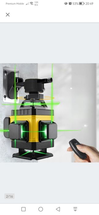 Poziomica laserowa 4d 16 Lini Zestaw Statyw