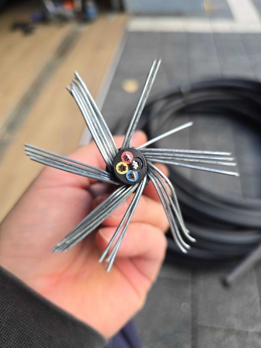 Kabel miedziany pancerny w oplocie stalowym linka 4x6mm2  29mb
