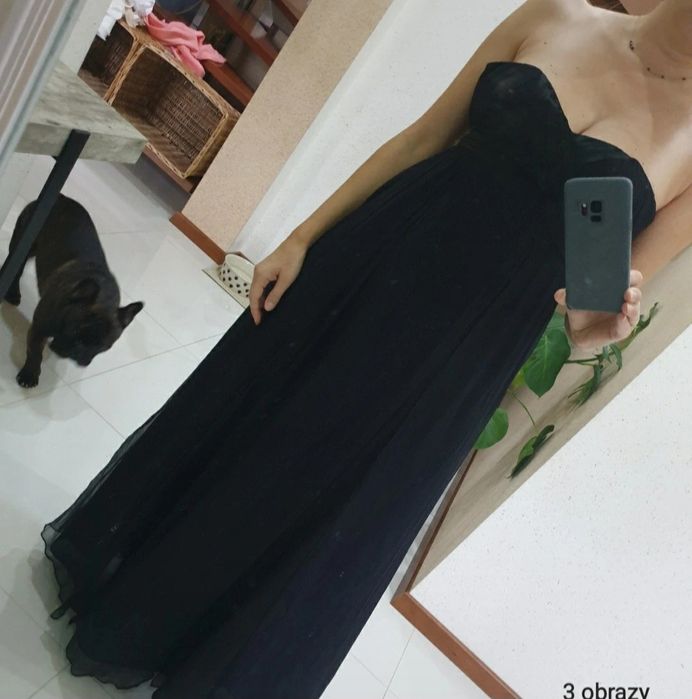 Monsoon _sukienka  Maxi 100 % jedwab M