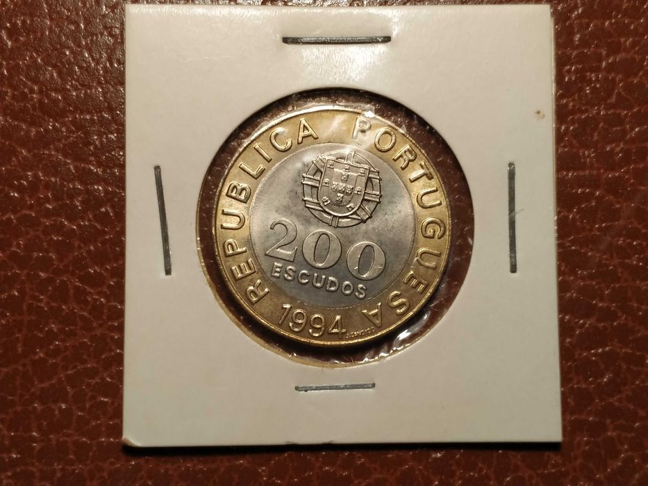 A163 Portugal moeda comemorativa de 200 escudos de 1994 Lisboa 94
