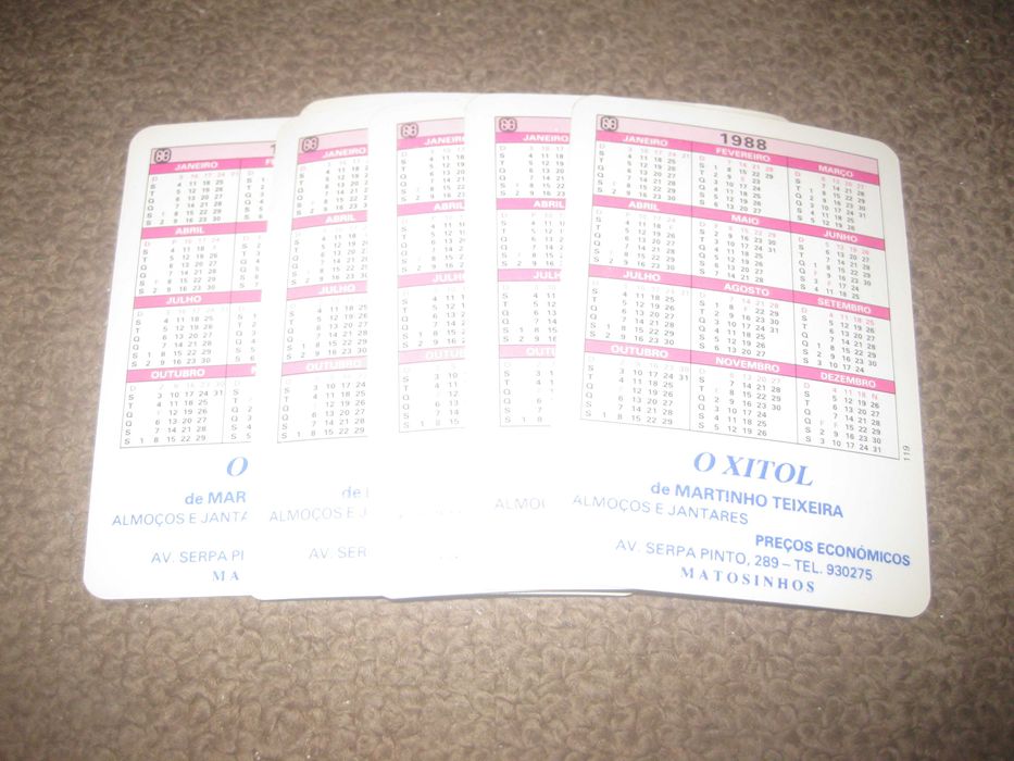 6 Calendários do "O Restaurante O Xitol" Colecção Completa!