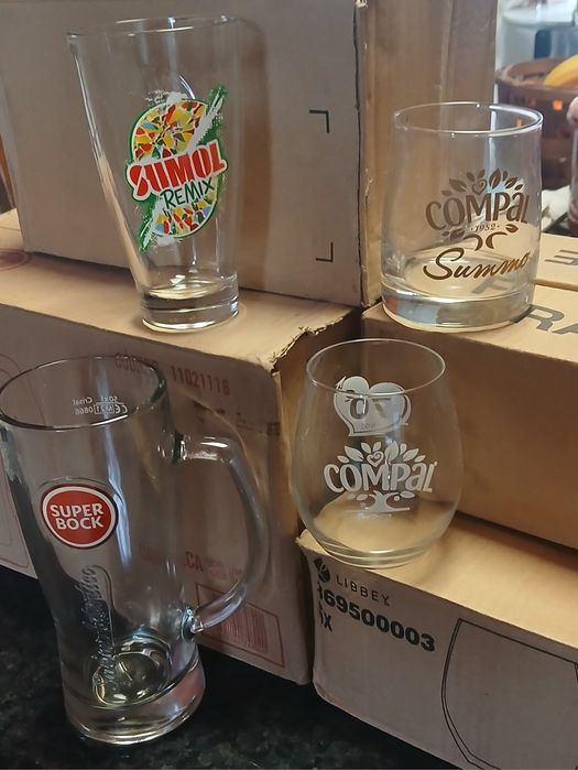 Copos compal sumol caneca super bock