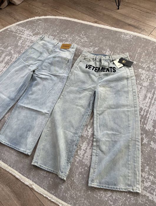Джинси Vetements Блакитні Широкі Джинсові Штани Оверсайз Ветеменс