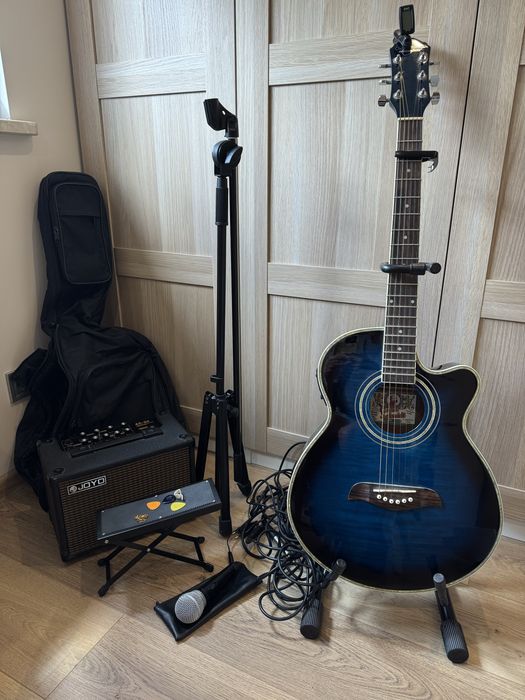 gitara elektroakustyczna + CAŁY ZESTAW