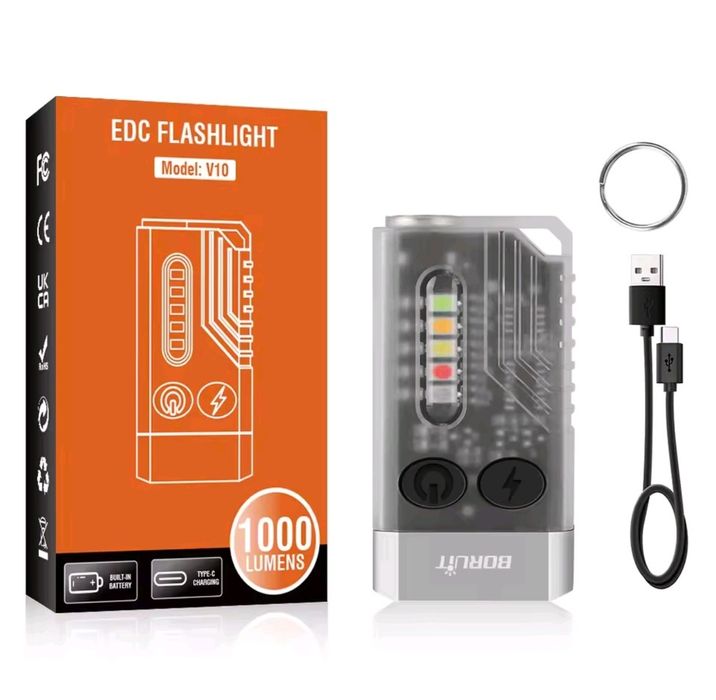 Міні-ліхтарик брелок BORUIT V3 EDC з зарядкою