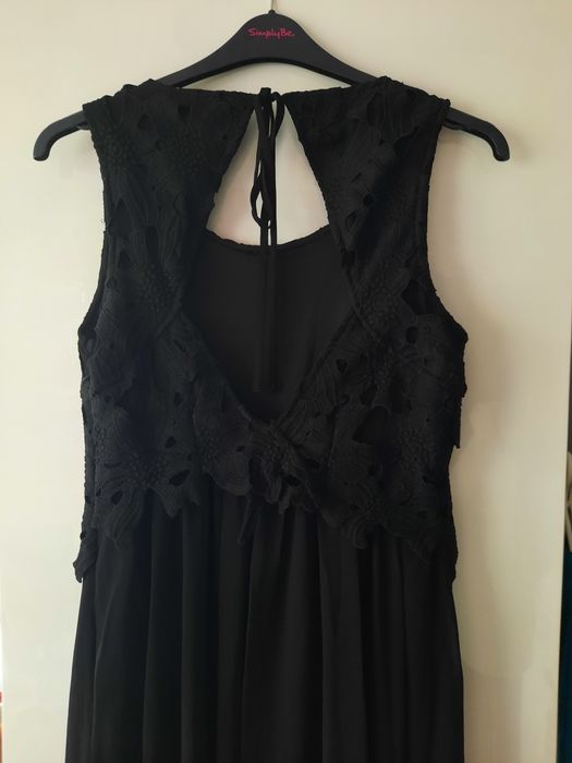 WYPRZEDAŻ- Czarna sukienka maxi S-M, szyfonowa,  wesele inne imprezy