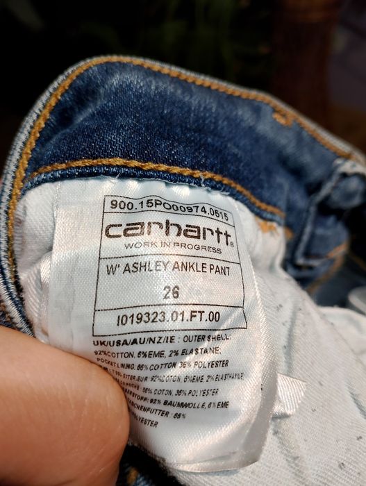 Niebieskie Damskie Spodnie Jeansowe Dżinsowe Carhartt