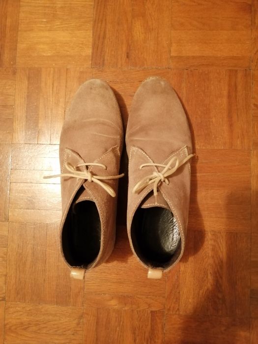 Botins camurça creme 38