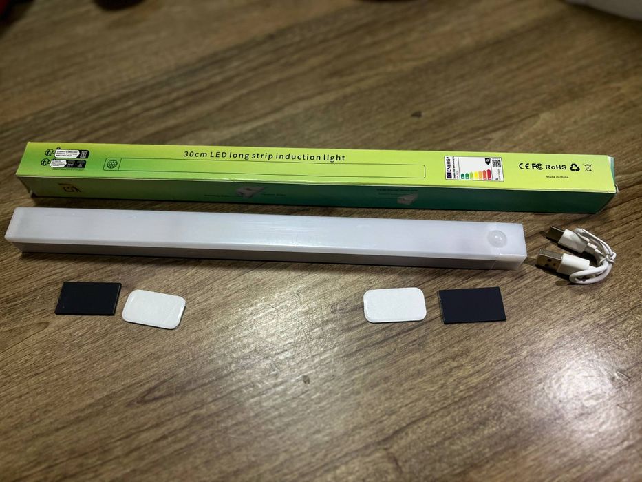 LED світильник 30см з датчиком руху, акумуляторний, Type-C