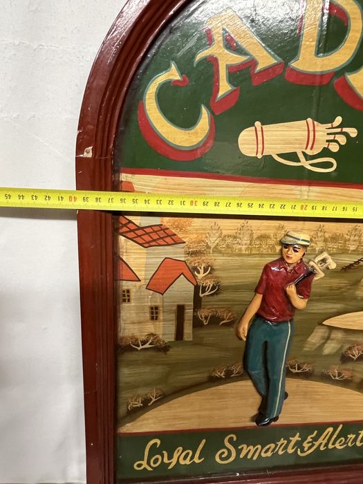 Stary oryginalny szyld reklama  ręcznie malowane drewno CADDY