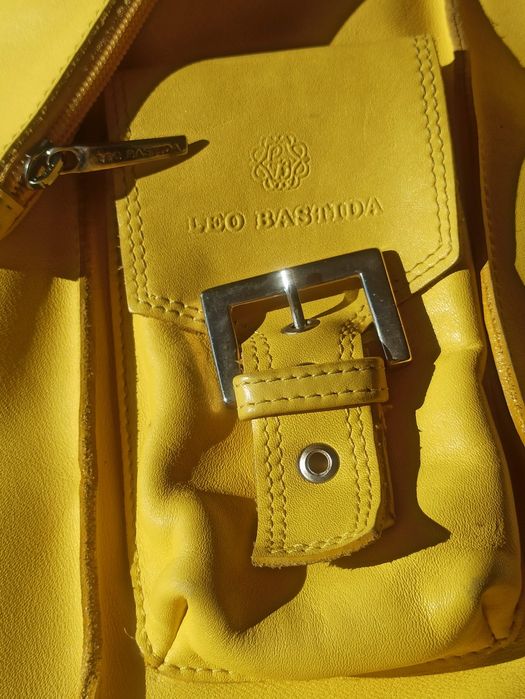mala amarela em pele Leo Bastida XL