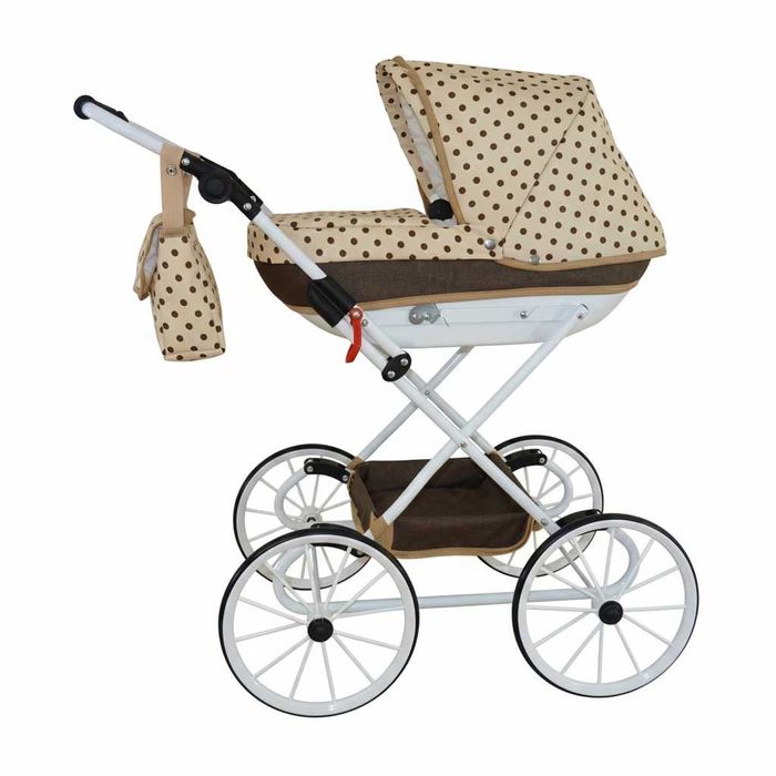 Wózek Dla Lalek Głęboki Premium Koła Retro Gondola Polski Nowy