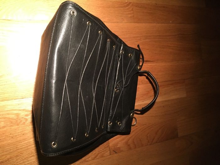 Mala de senhora em pele, azul escura, Spazio Team, Fitness Club