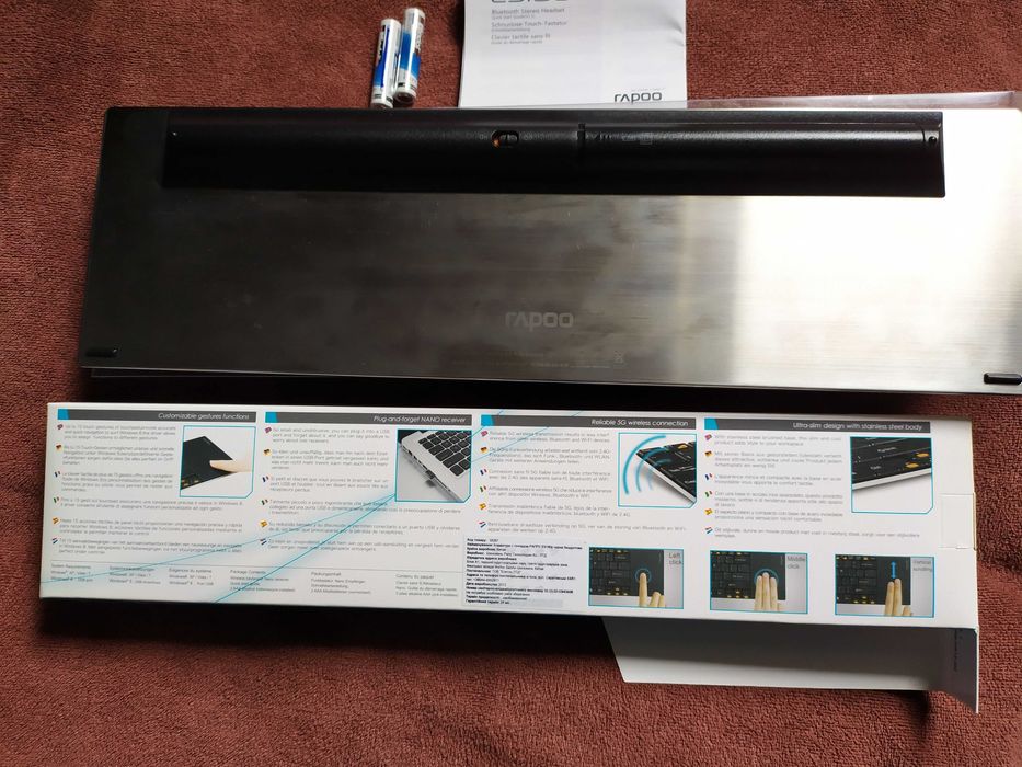 Клавіатура бездротова Rapoo E9180p 5GHz Touchpad Black