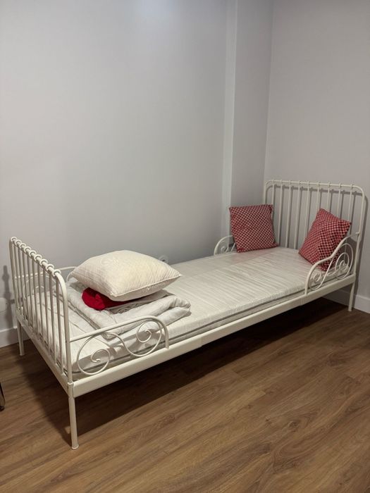 cama completa estrado e colchão metal extensíveis