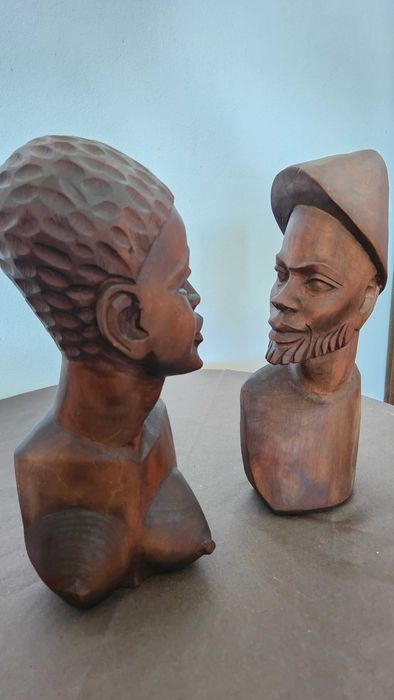 Arte africana - Estatueta em Pau Preto - Casal