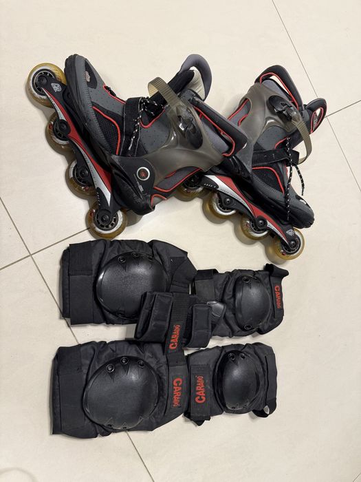 Rolki łyżworolki K2 ExoTech rozmiar 44 Abec 5 + ochraniacze