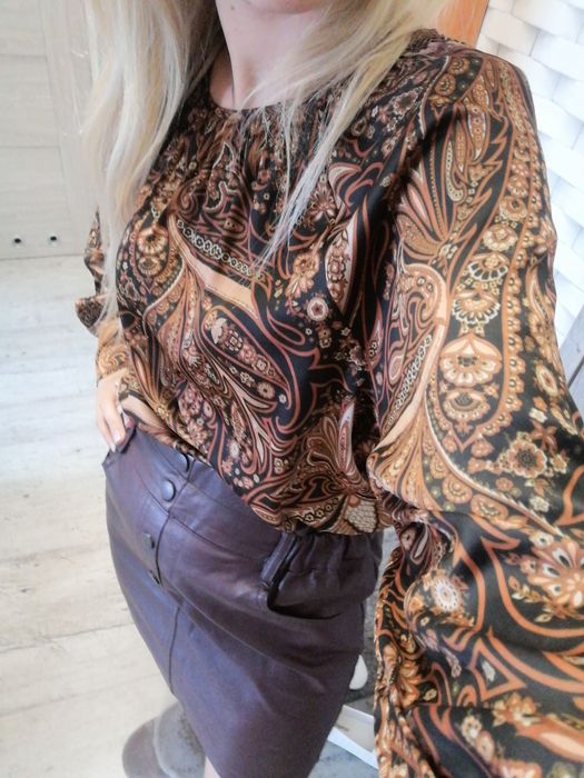 Bluzka koszulowa boho luzna modna h&m