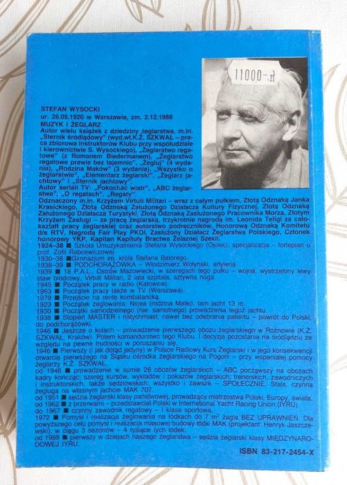 Żeglarstwo. Żeglarz jachtowy. Stefan Wysocki
