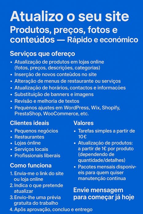 I Update Your Website | Products, Prices, Photos, etc. — Fast and Affordable64706010268291120