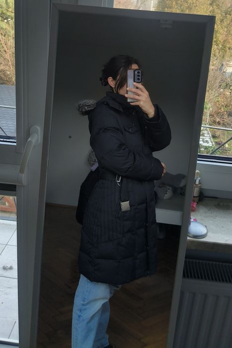 Płaszcz naturalne pierze 100% feather coat winter jacket 40