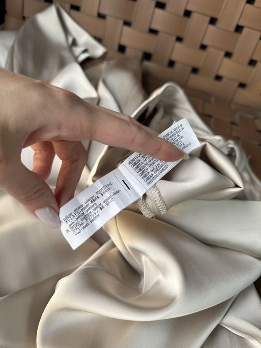 Сатиновве брюки штаны Zara XS серо-молочного оттенка