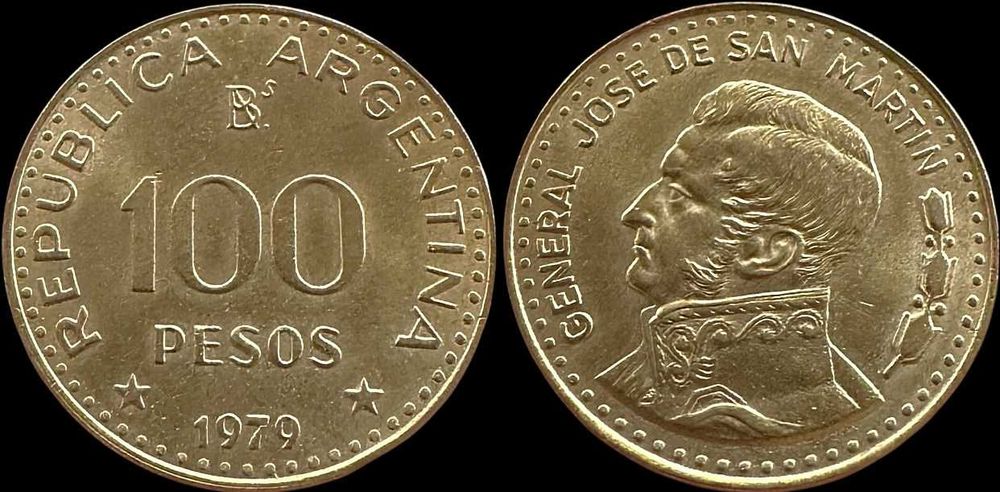 100 Pesos - 1978 - Argentina - Nascimento de José de San Martín