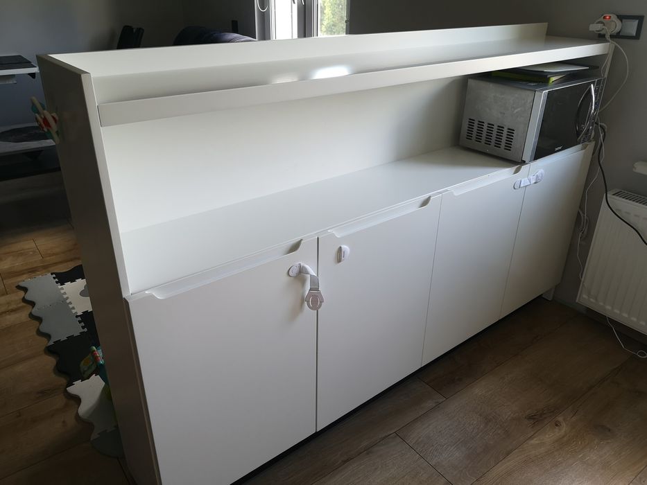 Półwysep biały lakierowany komoda półmat