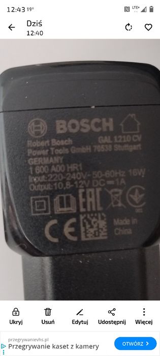 Ładowarka do wkrętarki Bosch