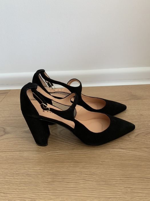 Buty czółenka czarne skórzane basic paso a paso