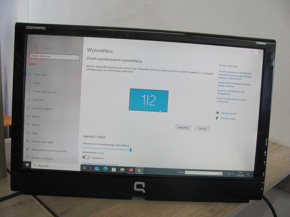 Monitor LCD 18,5" Compaq CQ1859S VGA Audio 1024X600PX TN