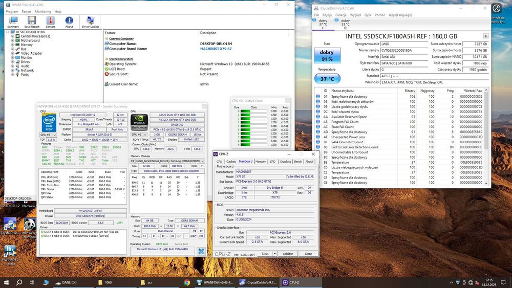 Komputer PC ~ ML & AI & gry ~ XEON 10/20 ~ 64 GB RAM ~ GTX 1060 ~ LLMy