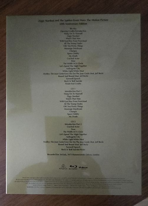 David Bowie  - Ziggy Stardust blu ray + 2cd Japan