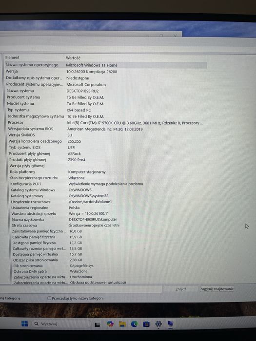 Komputer gamingowy rtx 2070 super, 9700k 1tb ssd