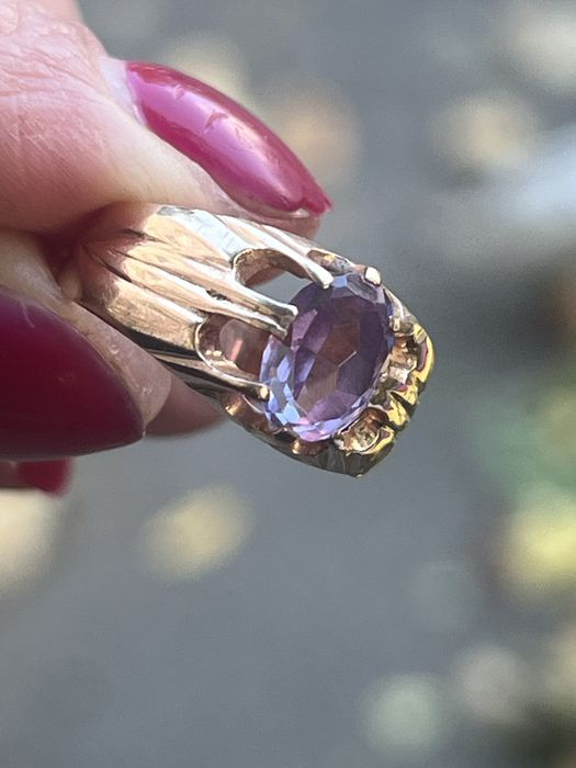 Золотое кольцо александрит.СССР.Золота каблучка з олександритом.