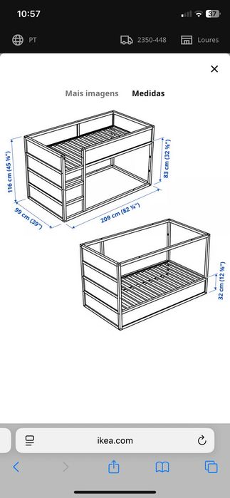 Cama de criança com pouco uso