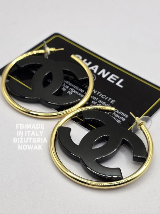 Zestaw biżuterii cc chanel bransoletka kolczyki akryl