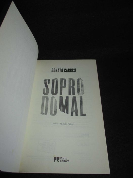 Livro Sopro do Mal Donato Carrisi