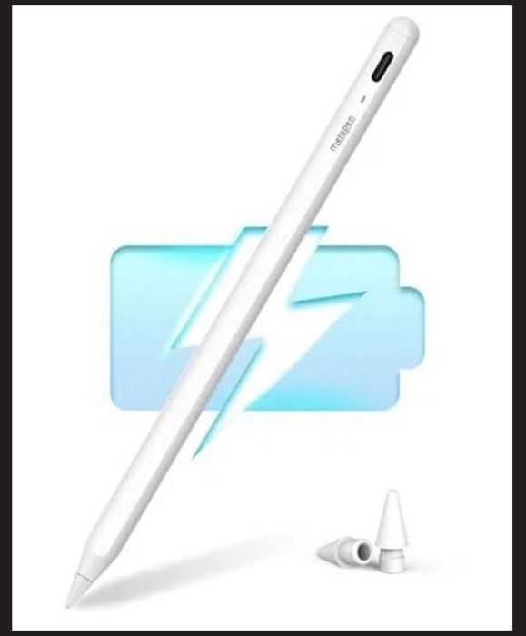 Стилус Metapen Pencil A8 для iPad з магнітним кріпленням та зарядкою USB-C, білий (A76)