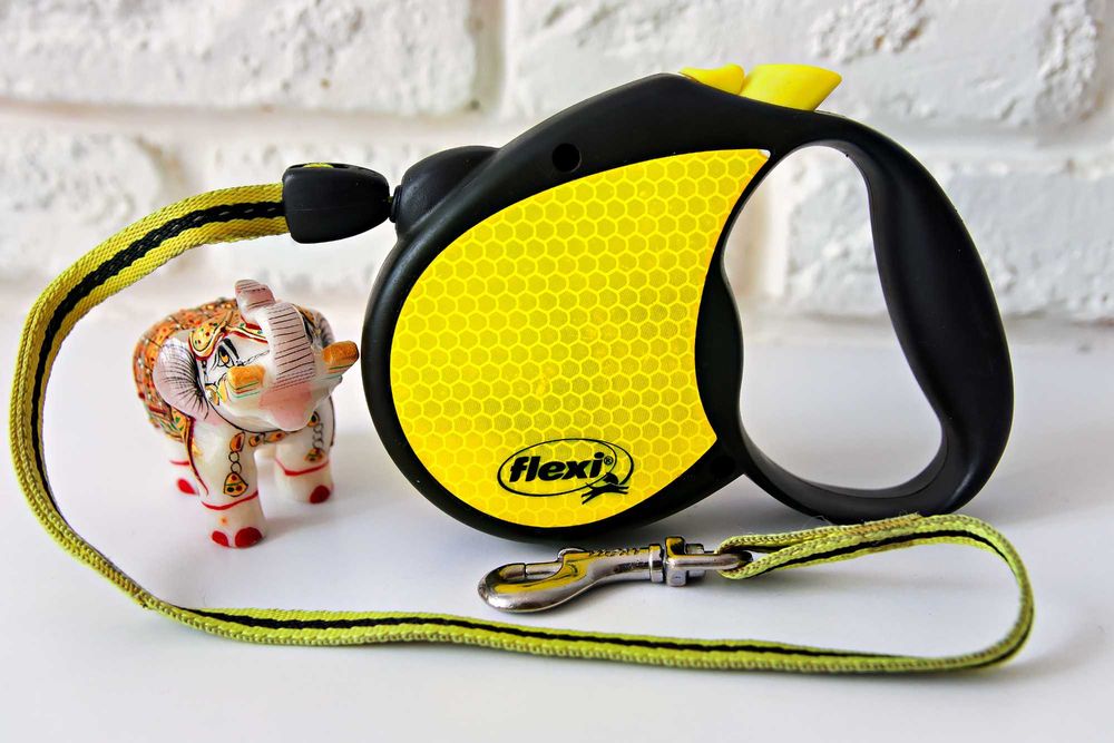Повідець-рулетка для собаки Flexi New Neon (розмір S, трос 5 метров, до 12 кг) .