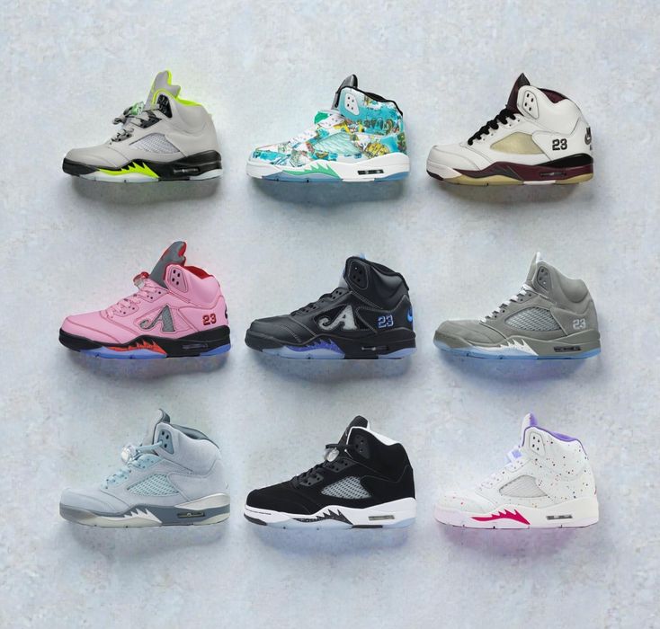 р36-45 Кросівки Air Jordan 5 Retro Black White Pink Grey