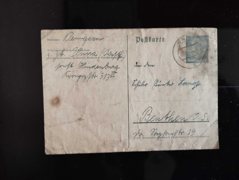 Bytom-Beuthen 1937 rok archiwalna karta pocztowa