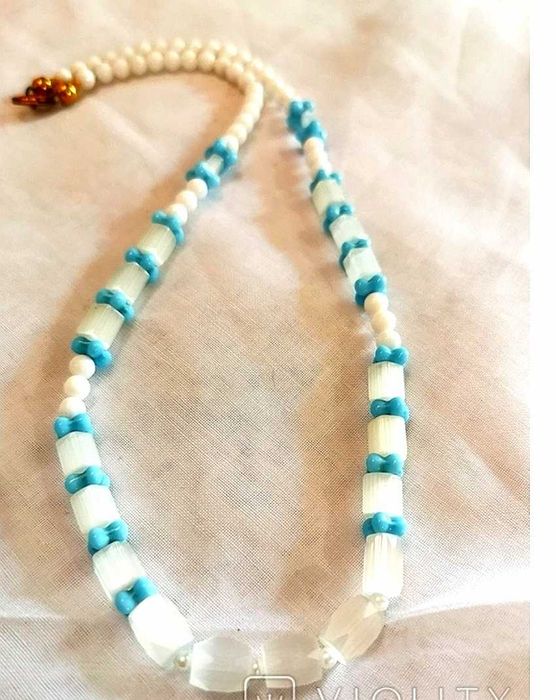 Бусы, серьги, брошь Лунный камень