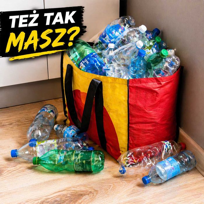 „Kosz na butelki kaucyjne 100L – koniec bałaganu”