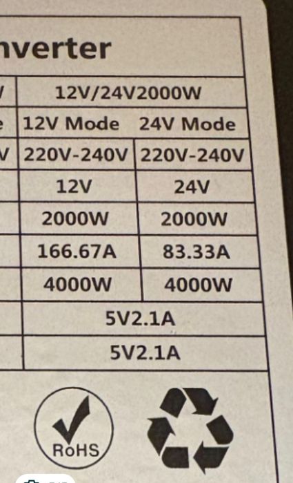 Комплект резервного питания  2000W 2кВт/4000W 4кВт 12/24в