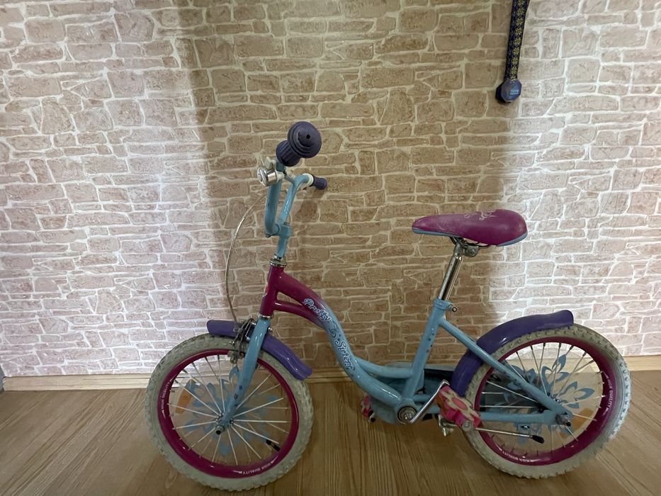 Детский велосипед для девочки с принтом по мотивам холодное сердце