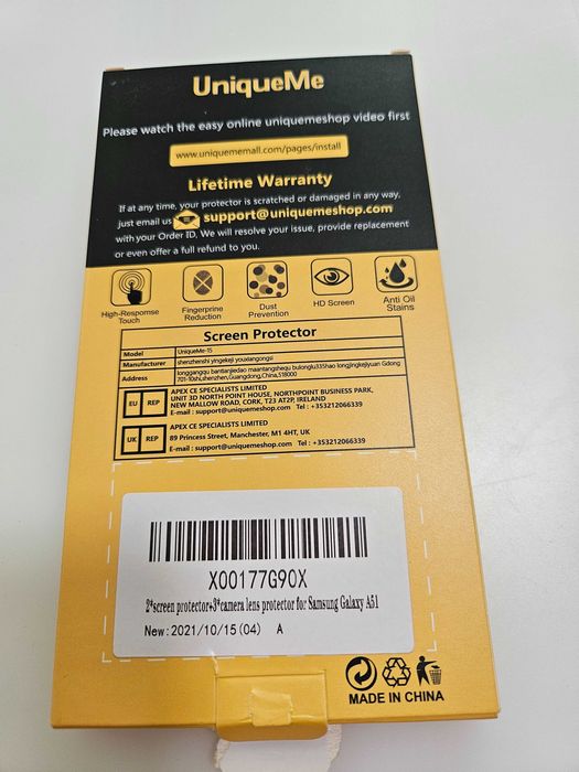 Película de vidro e protetor para Samsung Galaxy A51