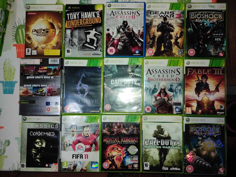 Jogos desde 1€ + Xbox 360 + disco 120gb e 20gb + comandos + kinect.
