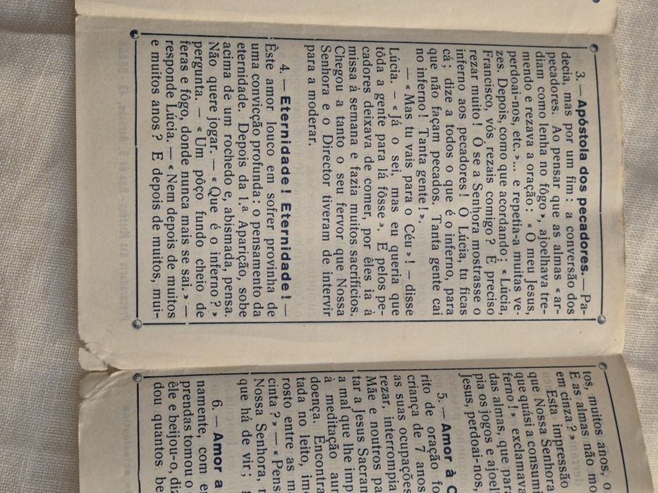 Folheto religioso antigo – Jacinta Marto (c. 1940–195