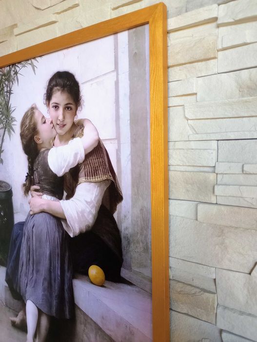 Obraz na płótnie - W. Adolphe Bouguereau, A Little Coaxing, 50x70cm